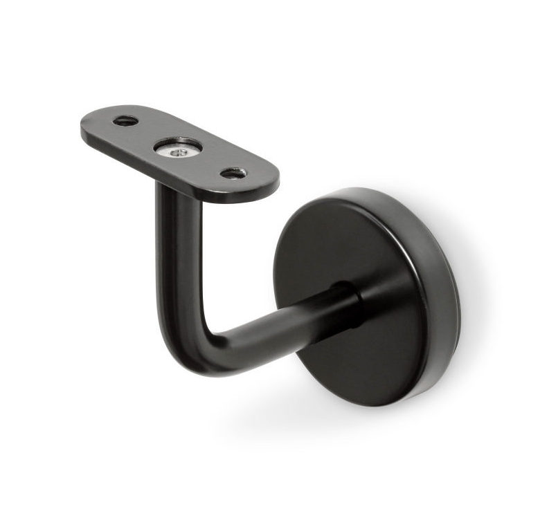 HDLH-Typ-02-gerade-Auflage-schwarz Support de main courante 02 Noir - patin de fixation droit