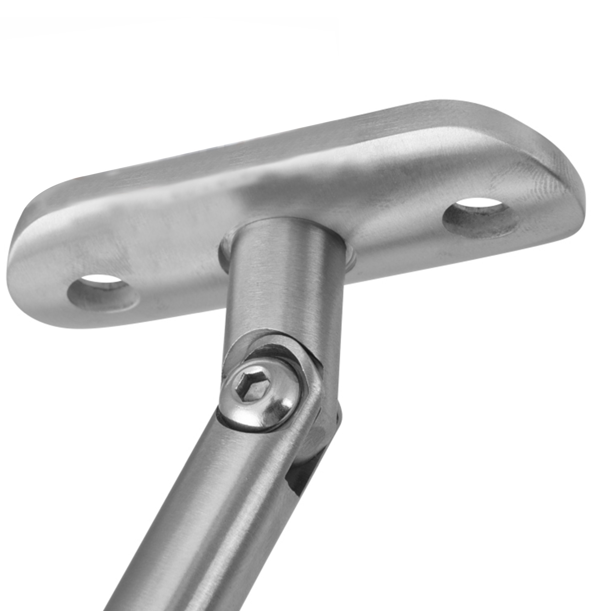 Support de main courante 04 Acier inoxydable, patin de fixation arrondi réglable