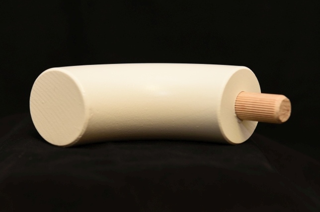 Coude de terminaison 90° - Hêtre laqué blanc - diam. 40 mm