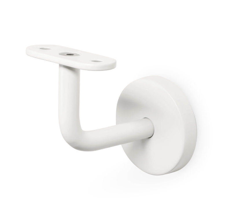 HDLH-Typ-02-gerade-Auflage-weiss Support de main courante 02 blanc, patin de fixation droit