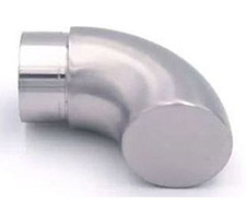 Coude de terminaison en inox bout plat - Ø 42,4 mm