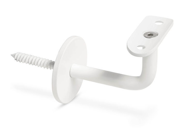 HDLH-Typ-02-1-Punkt-runde-Auflage-weiss Support de main courante 02 avec tige filetée, patin de fixation arrondi