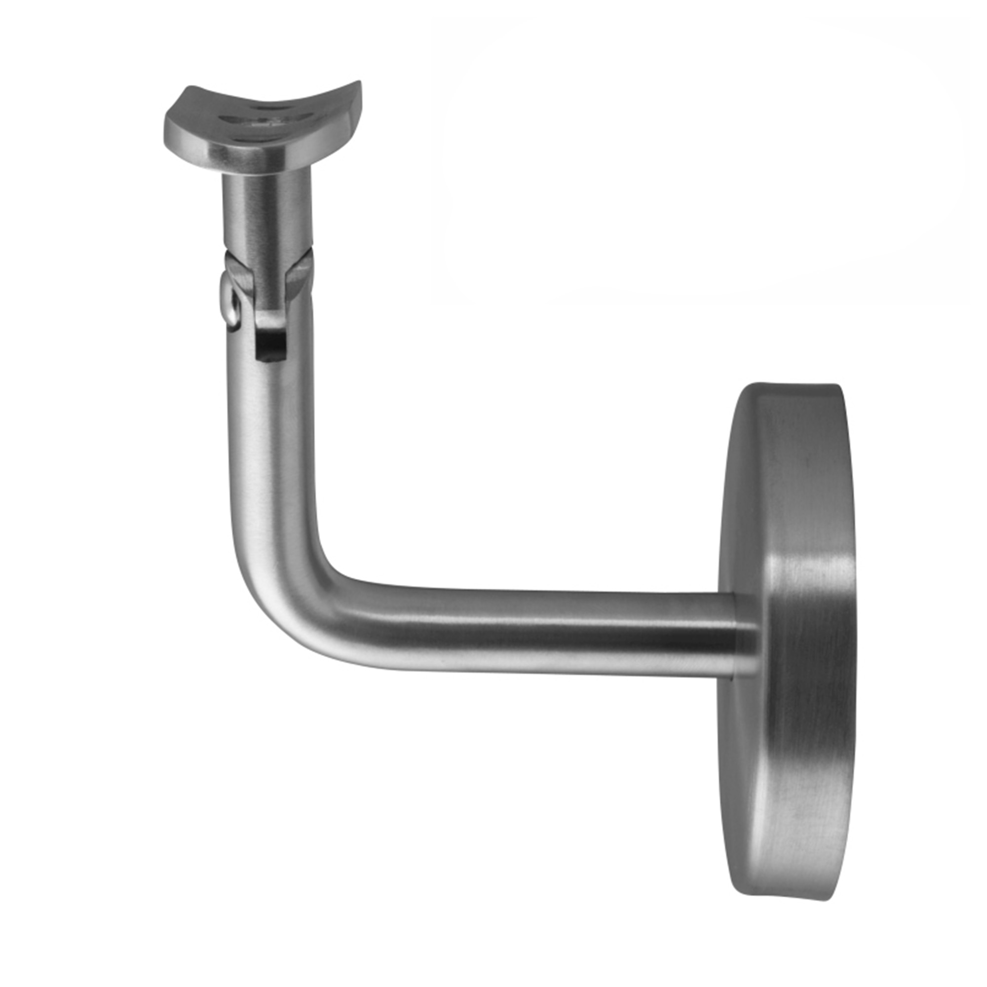 Support de main courante 04 Acier inoxydable, patin de fixation arrondi réglable