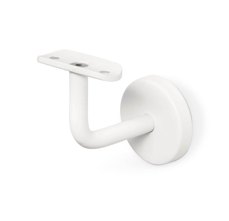 HDLH-Typ-02-runde-Auflage-weiss Support de main courante 02 blanc, patin de fixation arrondi